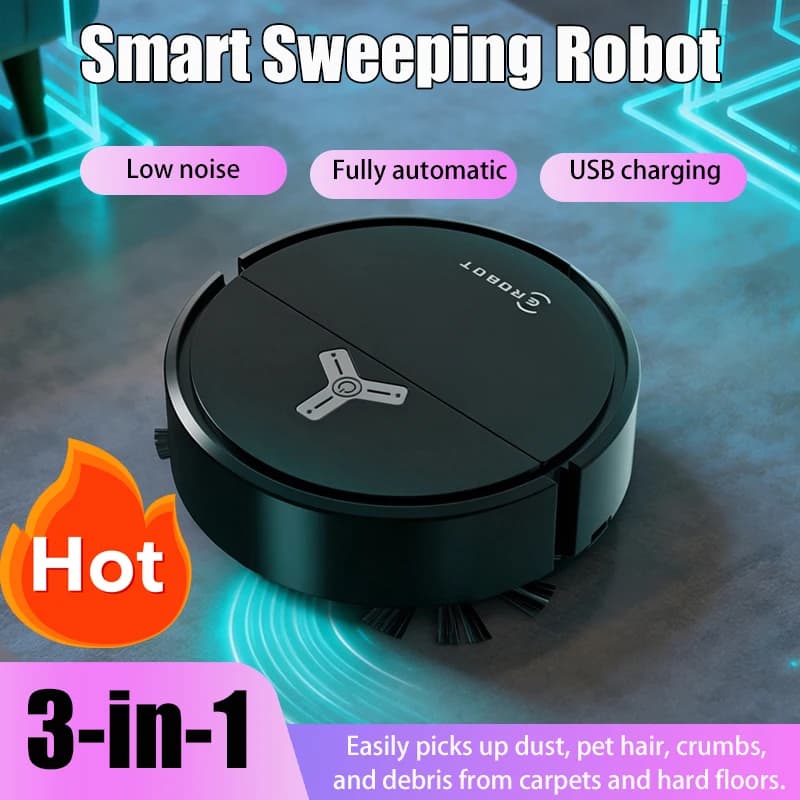 3 in 1 Smart Sweeping Robot Aspirateur Staubsauger Robot Vacuum Cleaner 4000Pa Carpet Hard Floor Home Cleaning Appliances