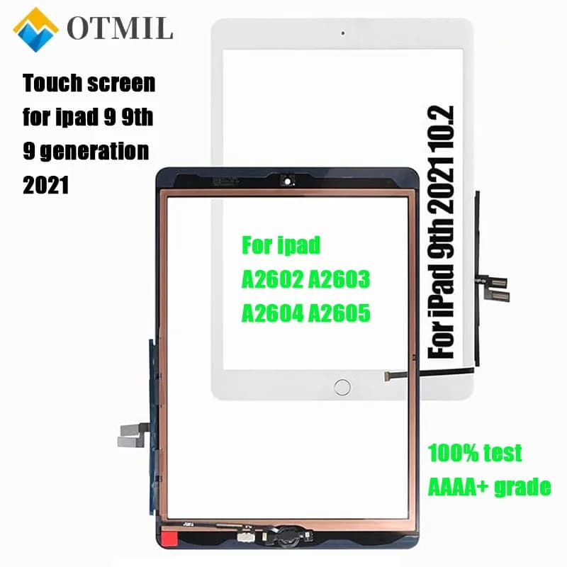 Digitalizzatore touchscreen per iPad 9 9a generazione Display 2021 10,2 pollici, per A2602 A2603 A2604 Touchscreen frontale con pulsante Home
