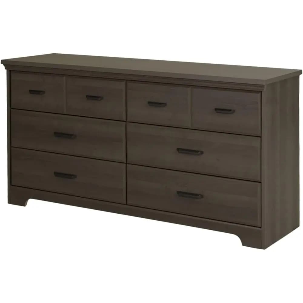 Cassetti in acero grigio con maniglie in stile vintage