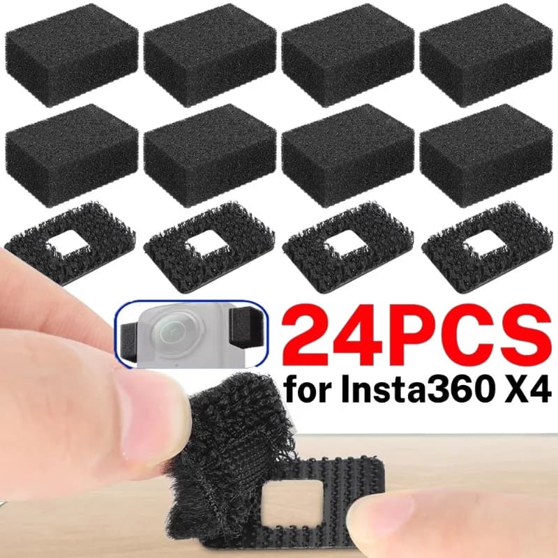 12/24PCS Non-winding cotton that reduces noise for Insta360 X4 Microphone for camera Protection Windscreen sponge video for outdoor action