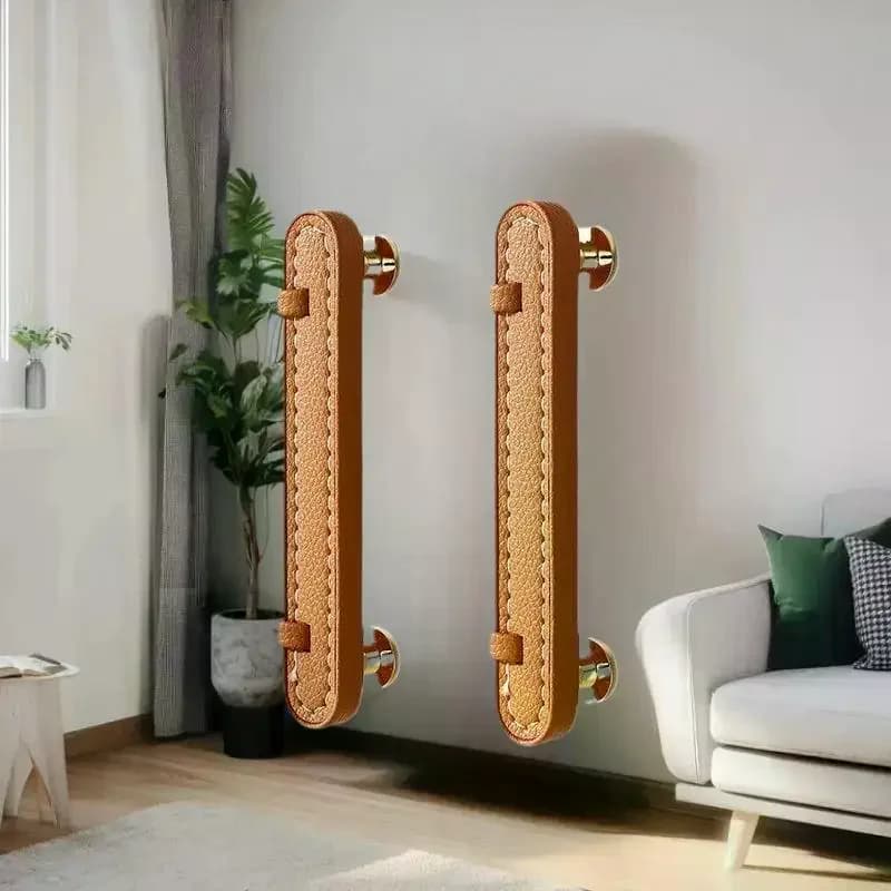 Maniglie per Mobili in Lega di Zinco e Pelle, Pomelli per Armadietti, Maniglie per Cassetti e Porte di Cucina, Accessori Hardware per la Casa