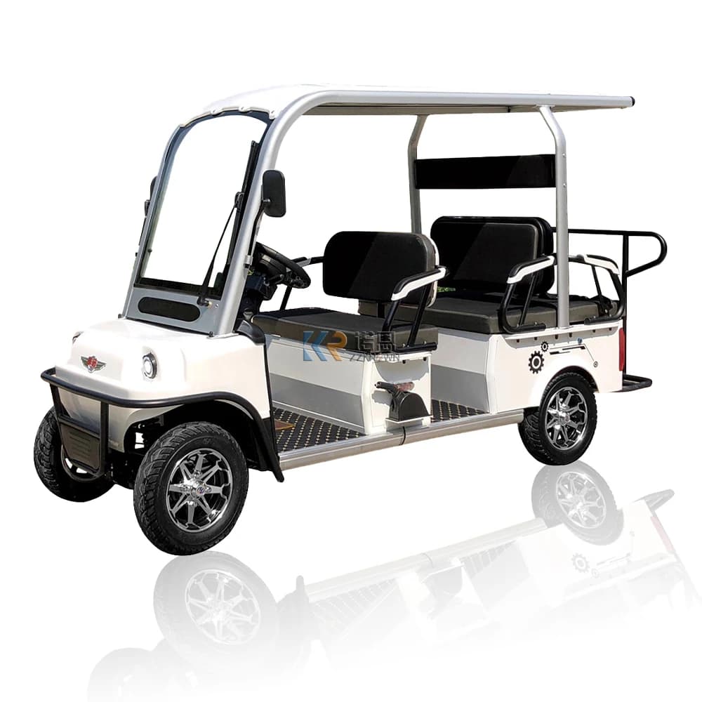2023 Venditore caldo 4 ruote 6 passeggeri Carrello da golf elettrico Bus turistico Tuk Tuk Auto turistica Bicicletta Tandem Bike