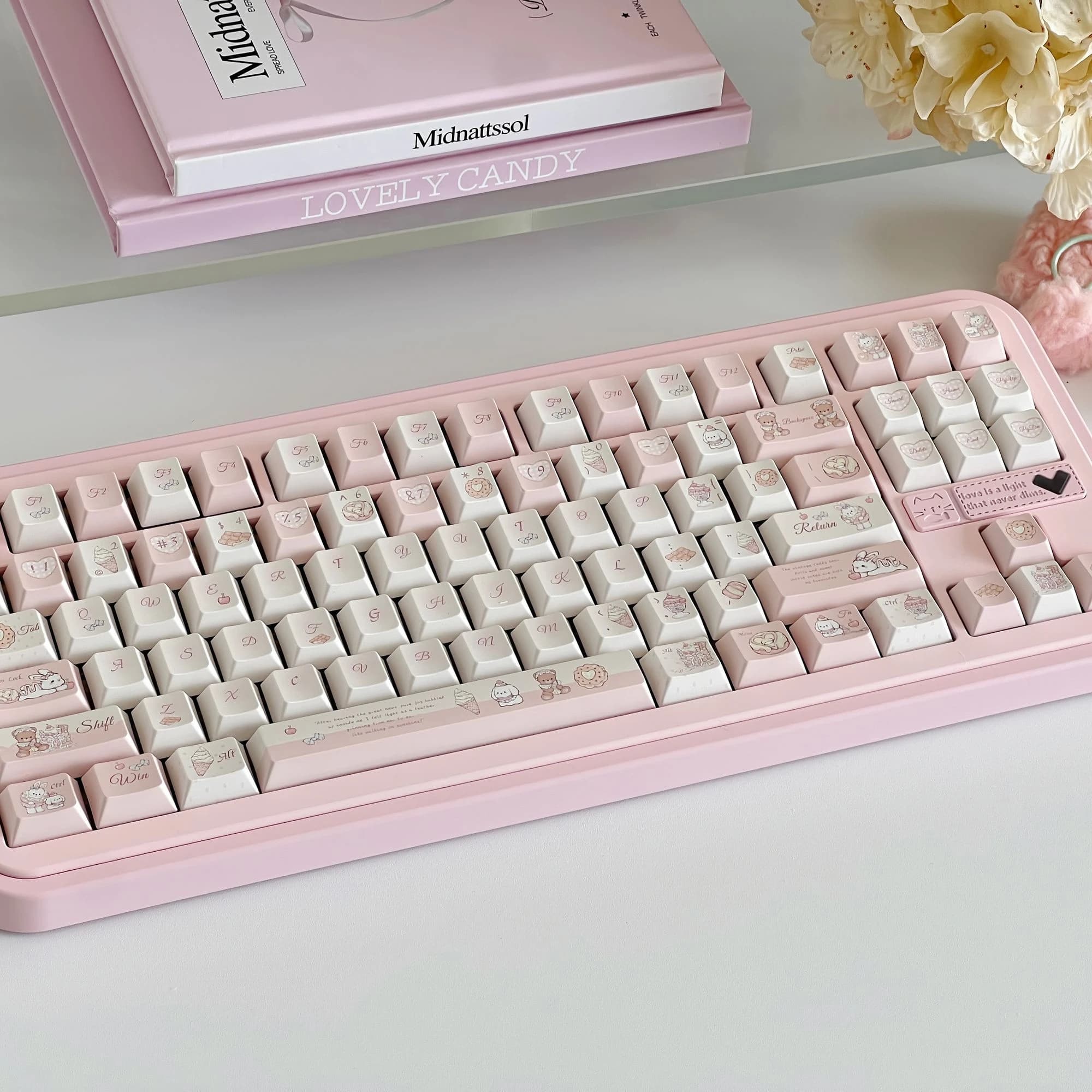 Keycaps Meccanici Originali PBT a Cinque Lati con Sublimazione, Tema Dessert, Carini