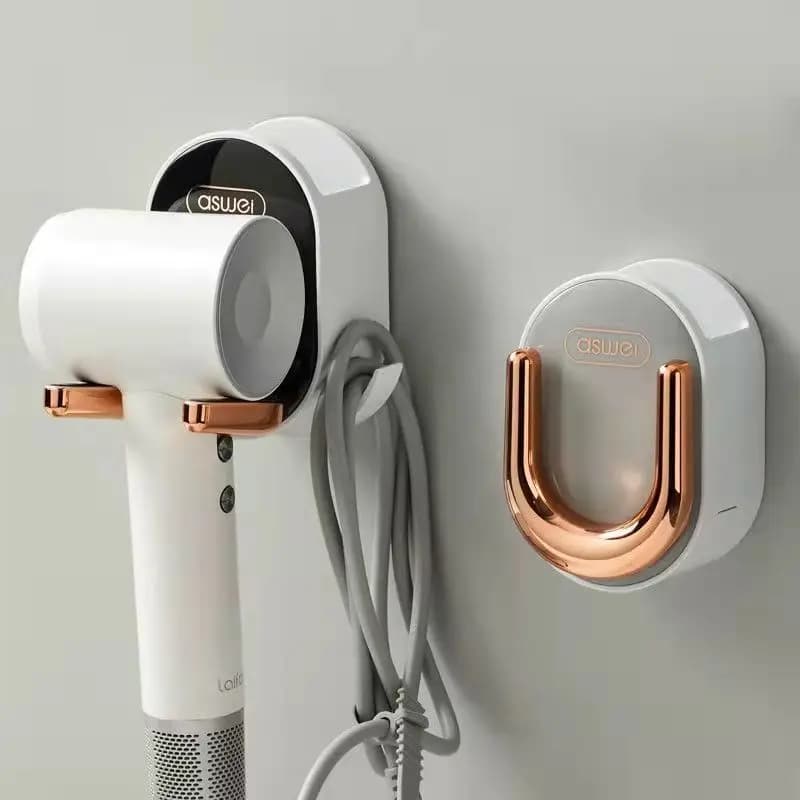 Wall-mounted hair dryer stand Foldable bath organizer Bracket for storing hair brushes for home Bathroom accessories