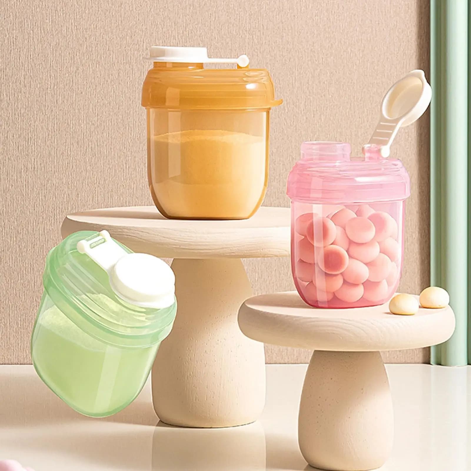 Dispenser per Formula Portatile, Contenitore per Latte in Polvere, Scatola Ermetica per Snack, Organizzatore per Pasti da Viaggio per Bambini