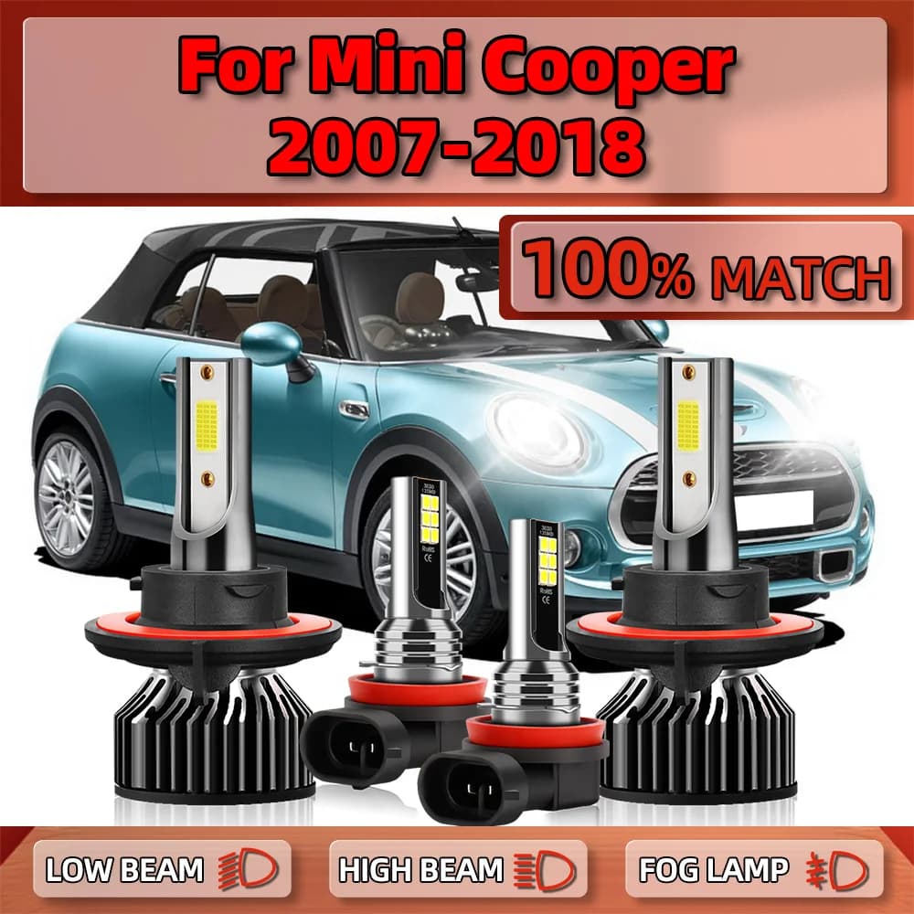 Lampadine per fari a LED Canbus 40000LM luci per auto Super luminose 6000K fendinebbia per Mini Cooper 2007-2013 2014 2015 2016 2017 2018