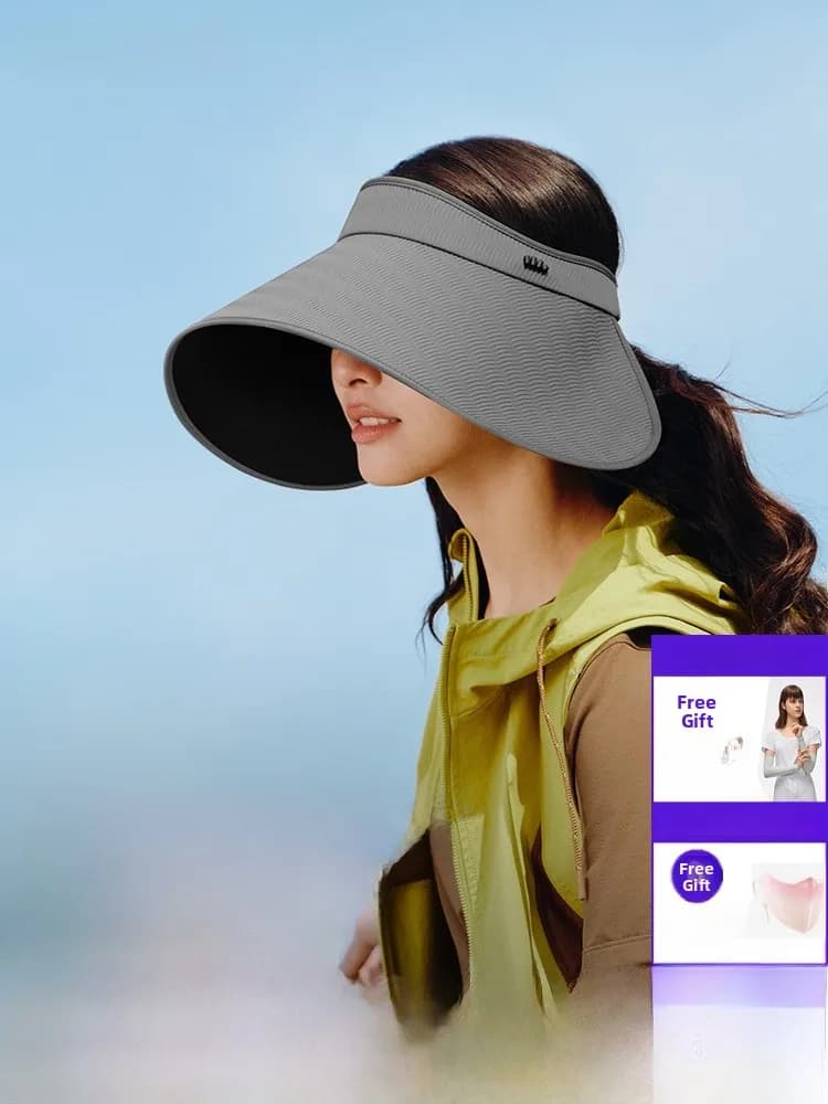 beneath the Banana Leaf BM563 Large Brim Sun Hat UV Protection Outdoor Hat Black Glue Sun Cap Sweet Cute Style Couples Youth