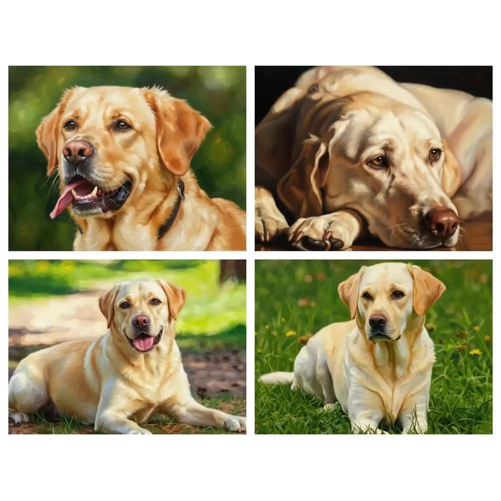 DIY Diamond Painting Yellow Labrador Dog Portrait Diamond Mosaic Kit Full Drill Rhinestone Mosaic Pictures Lab Owner Gifts