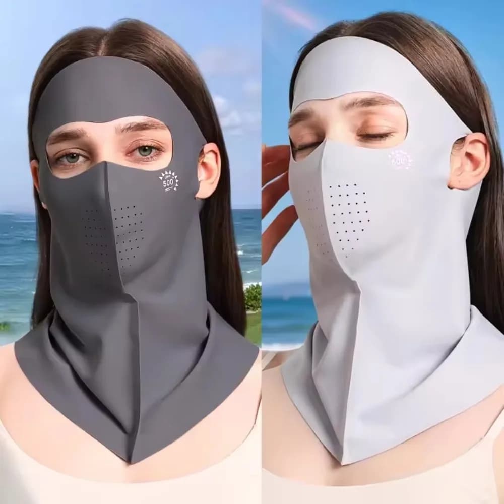 Maschera di Protezione Solare in Seta Ghiacciata alla Moda con UPF50+ per Massima Protezione UV e Sciarpa Anti-UV 3D per le Tendenze Estive
