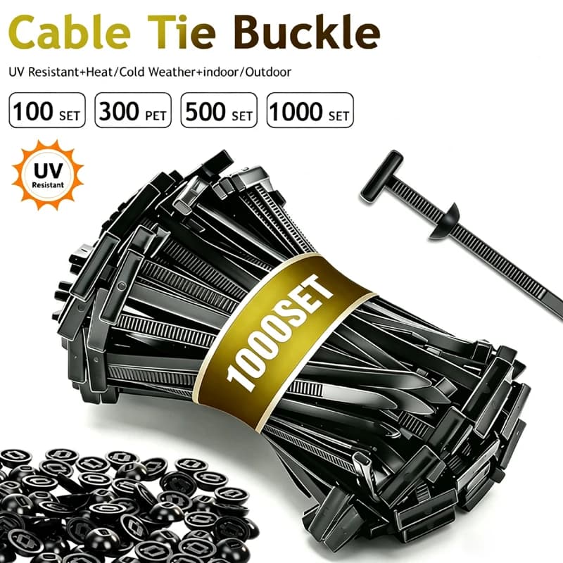 1000-20set Plastic Cable Tie Heavy Duty Buckle Self Lock Nylon Cable Tie Holder Car Mudguard Fender Liner Bumper Zip Tie Clips