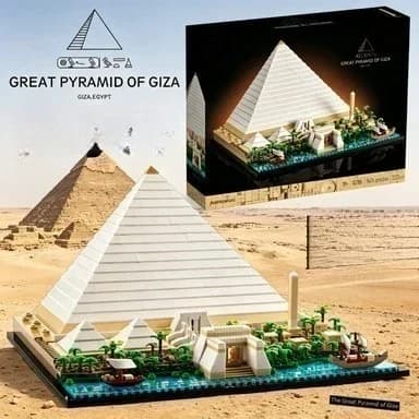 Bandai 21058 of Giza Building Blocks Set Egyptian Architecture Model STEM Educational Toy for compatible with LEGO bricks