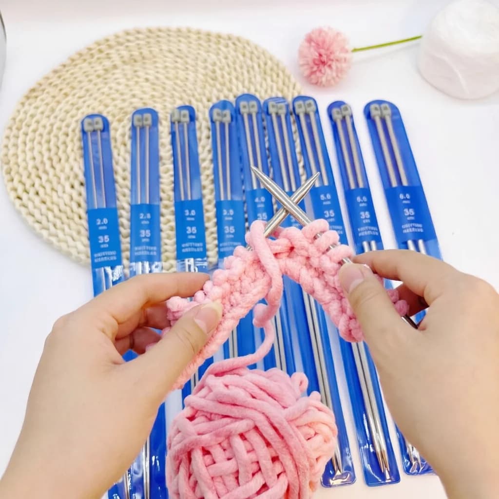 35 cm/13. Set di Ferri da Maglia a Punta Singola in Acciaio Inossidabile da 78 Pollici, 18 Pezzi, Inclusi 2/2. 5/3/3. 5/4/4. 5/5/5. 5/6 mm, per soddisfare diverse esigenze di lavorazione a maglia, in acciaio inossidabile cavo, leggero e resistente, adatto per principianti e professionisti, regalo per la festa della mamma