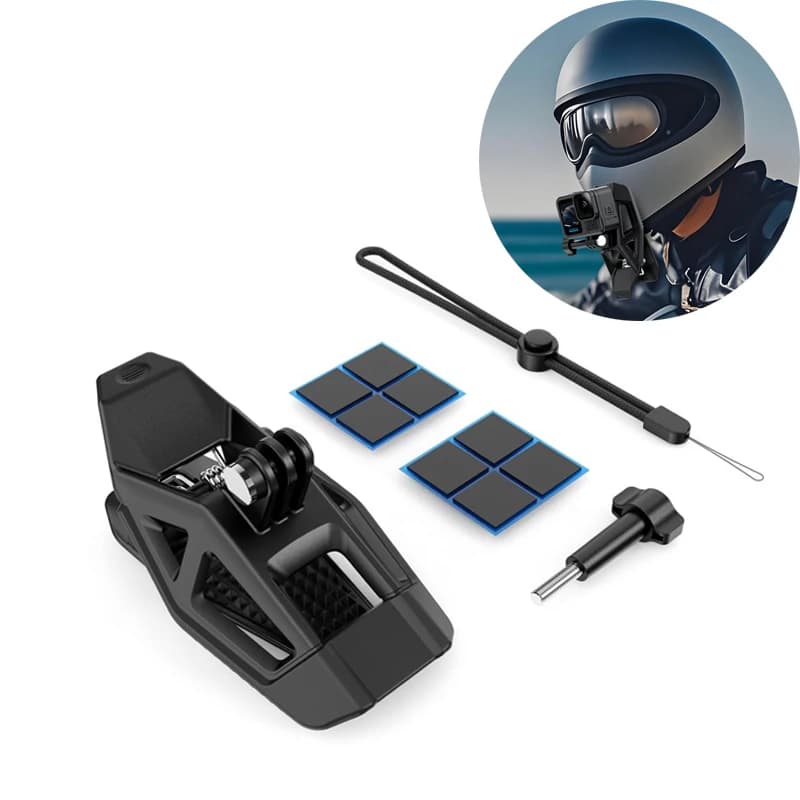 Supporto per Casco e Clip per Mentoniera per Gopro 13 12, Staffa per Moto Compatibile con DJI Osmo Action 5Pro Action 6 4 3 Nano Insta360 Sjcam, Accessori