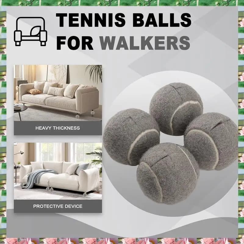 Sport 4 pezzi Palline da tennis Walker Palline da tennis Palline da tennis per camminatori Per gambe di mobili e protezione del pavimento, 4 palline da tennis