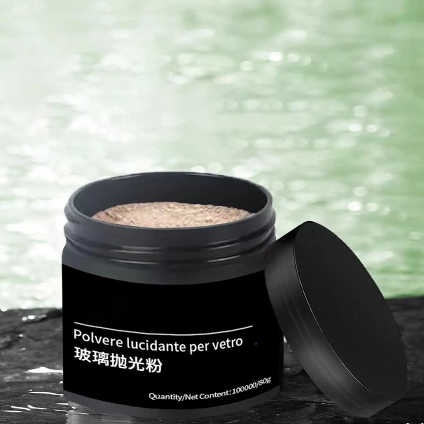 Polvere di Ossido di Cerio da 80g per Lucidatura Vetri Auto, Specchi e Rimozione Macchie - Strumento Riparazione Vetro e Materiali Compositi