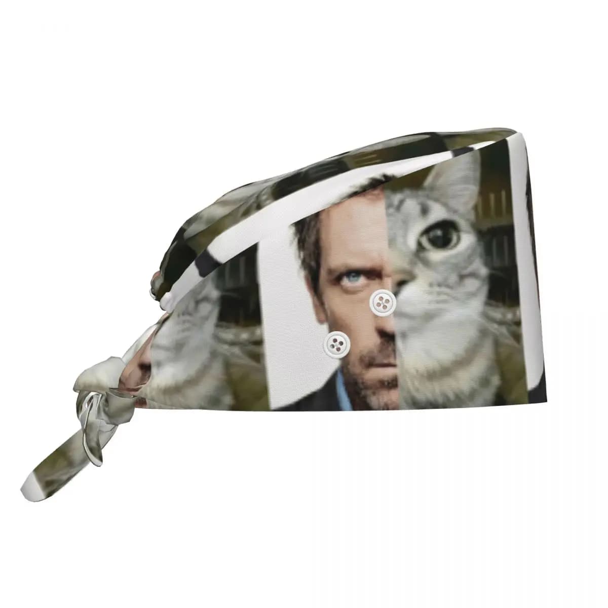 Cappello Chirurgico con Memes di House MD, Berretto da Lavoro per Medici, Cappello Unisex Regolabile per Infermieri e Dentisti