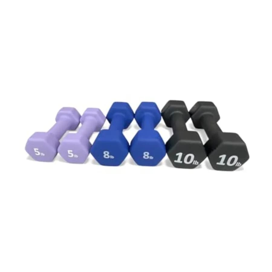 Set di Manubri Rivestiti in Neoprene per Allenamento Domestico, Neri, Resistenti, con Impugnatura Antiscivolo, Design Compatto per Potenziamento Muscolare