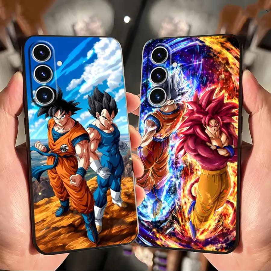 Dragon Ball Anime Vegeta Case for Samsung Galaxy S25 Edge S24 Plus S21 FE S20 S23 Ultra Black Soft Phone Cover