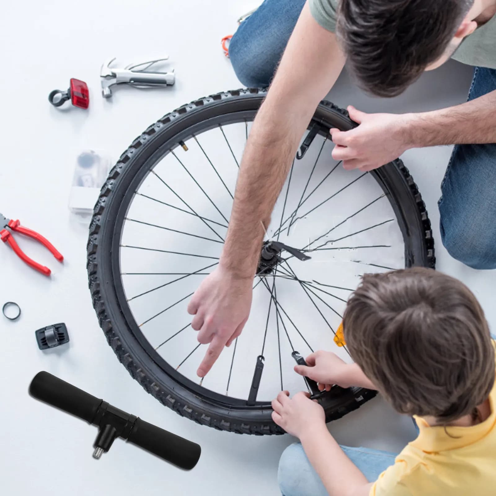 Maniglia per pompa a mano robusta e sostituibile in plastica per gonfiatore pneumatici bici, accessorio di ricambio per tubo di gonfiaggio