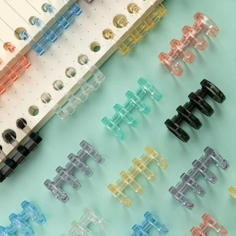 10pcs clip per raccoglitore a fogli mobili 4 anelli raccoglitore per Notebook Album fai da te Journal Planner striscia a spirale carino calendario da tavolo staccabile cerchio