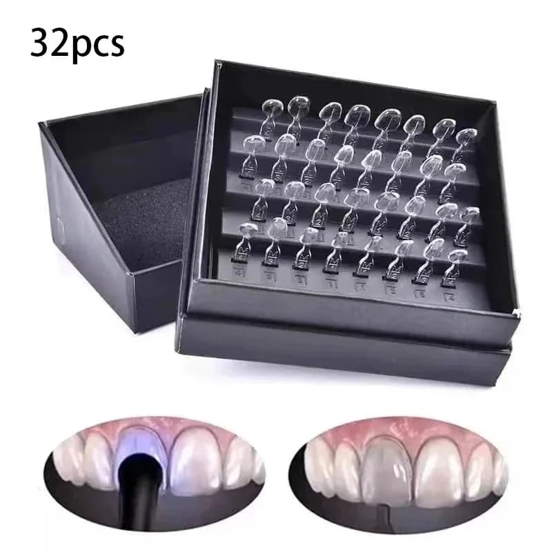 32 pcs/set Dental Mold Kits For Veneer In Resin Composite Curing Light Curing Filling Front Front Tooth Whitening Dentale Laboratory Tools
