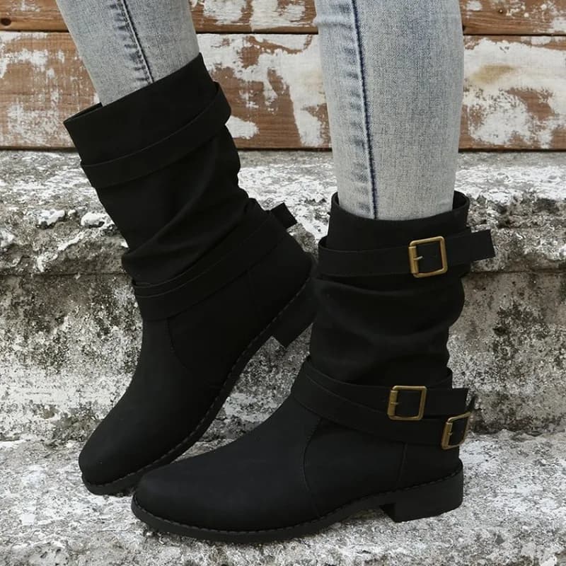 Women boots size 43, European and American fashion, Boots with buckle and feet, New Boots Autunno-Winter