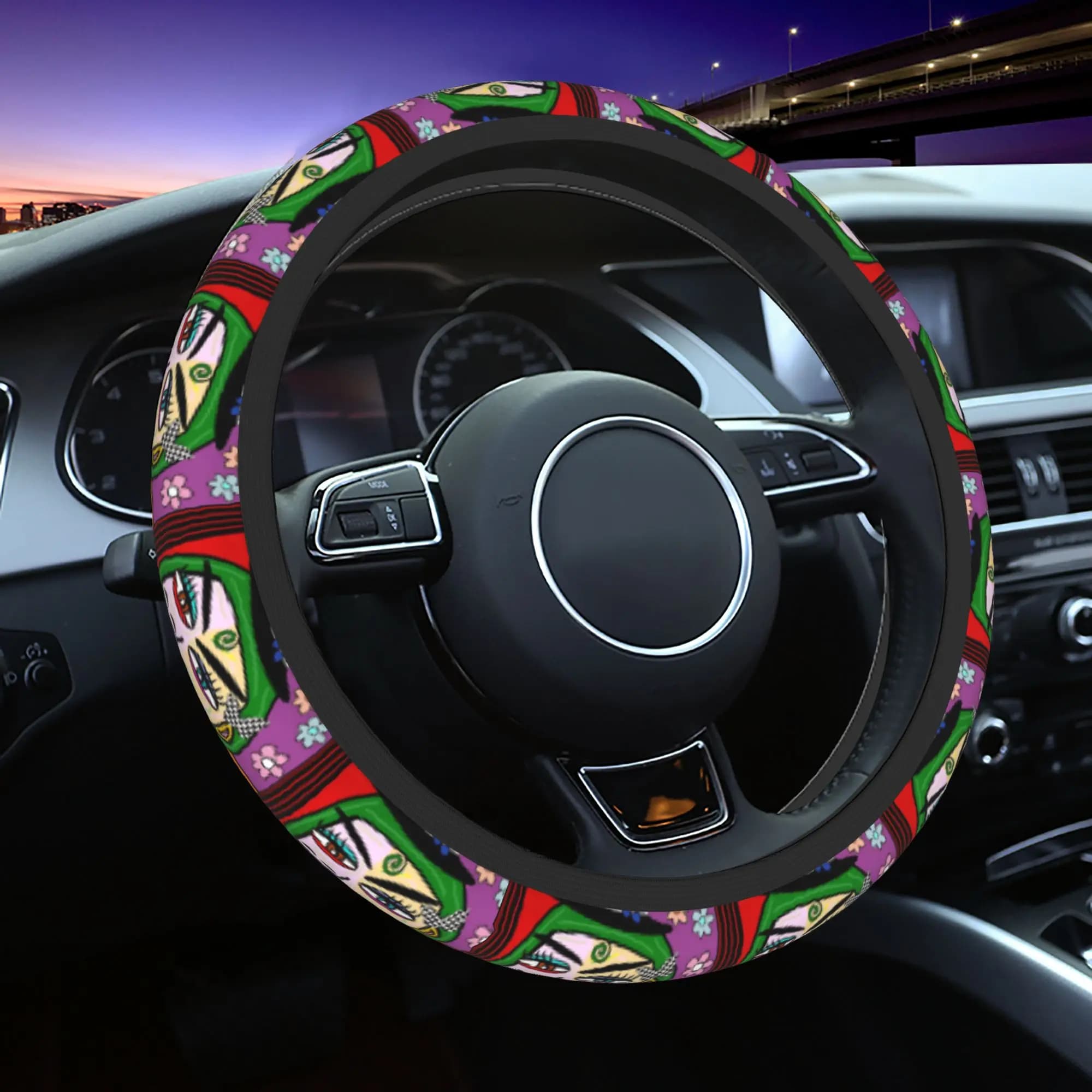 38 cm long cover with Funky Picasso braid, elastic car accessory, car-styling style