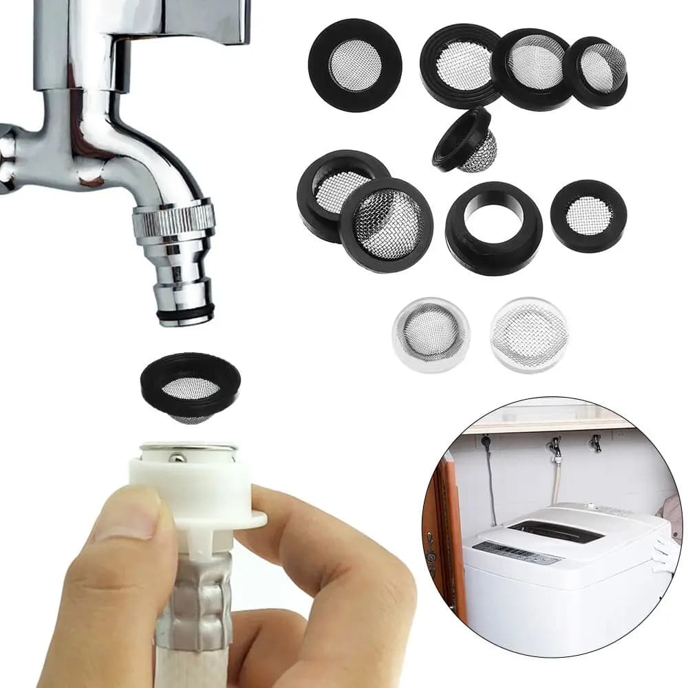 5Pcs 1/2" 3/4" O-Ring Garden Shower Hose Rubber Gaskets With Stainless Filter Net Sealing Hose Connection Replacement Washer