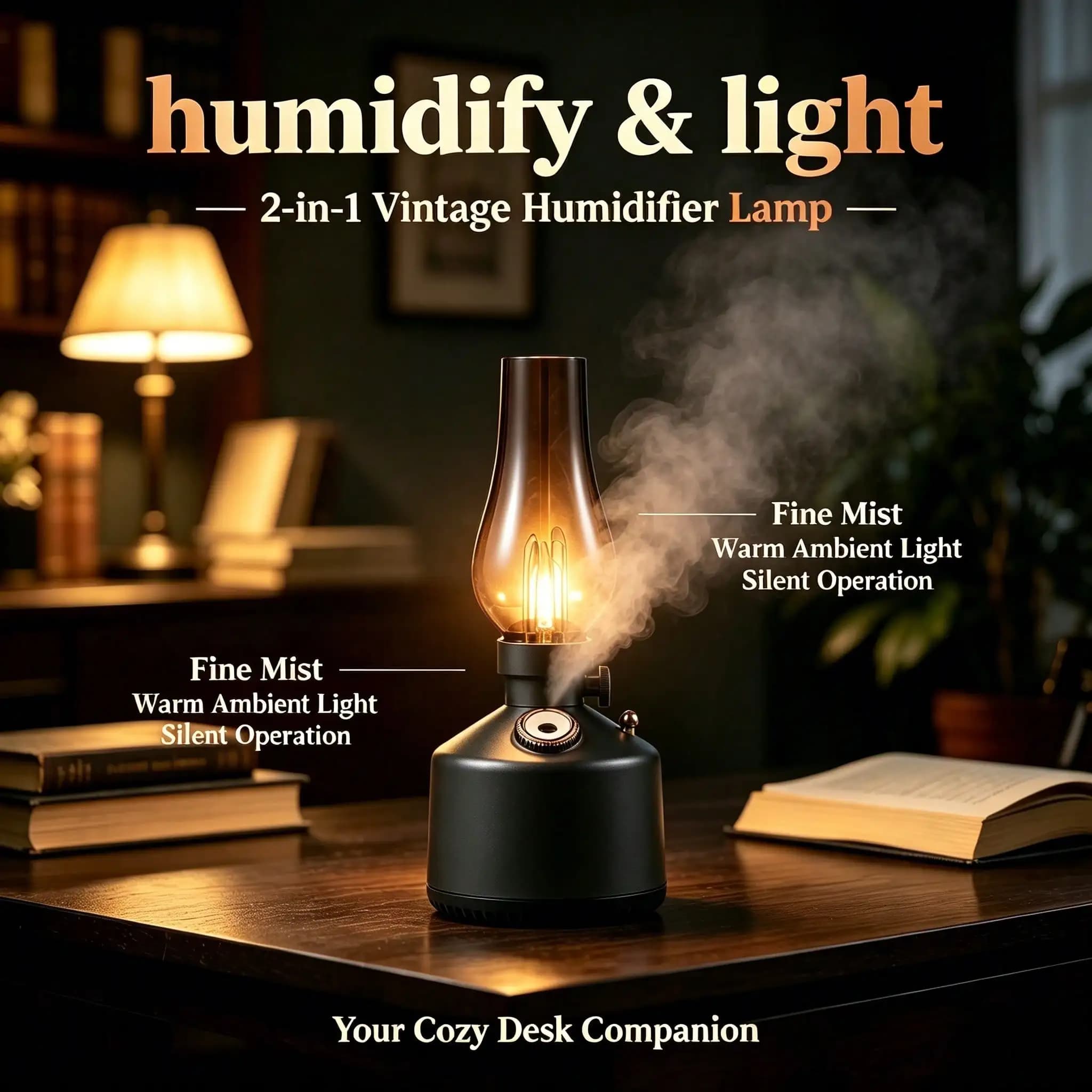 Retro-Style USB Charging Aromatherapy Humidifier, Quiet And Noise-Free; Made Of Thick And Durable Plastic, It Is Small And Doesn't Take Up Much Space, Can Be Placed On The Bedroom Or Office Desk, And Is Also A Great Gift For Festivals.