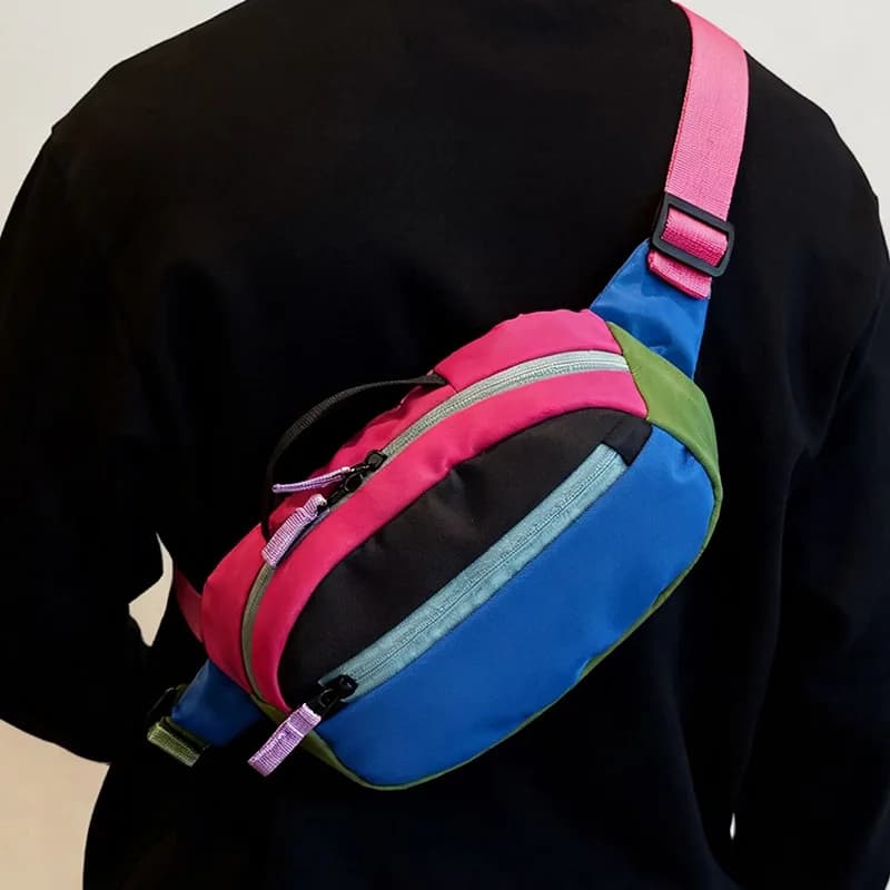 Borsa da petto da uomo dopamina Borsa a tracolla Oxford Borsa da petto di nuova moda Borsa da vita hip-hop unisex multifunzione Tasca per telefono