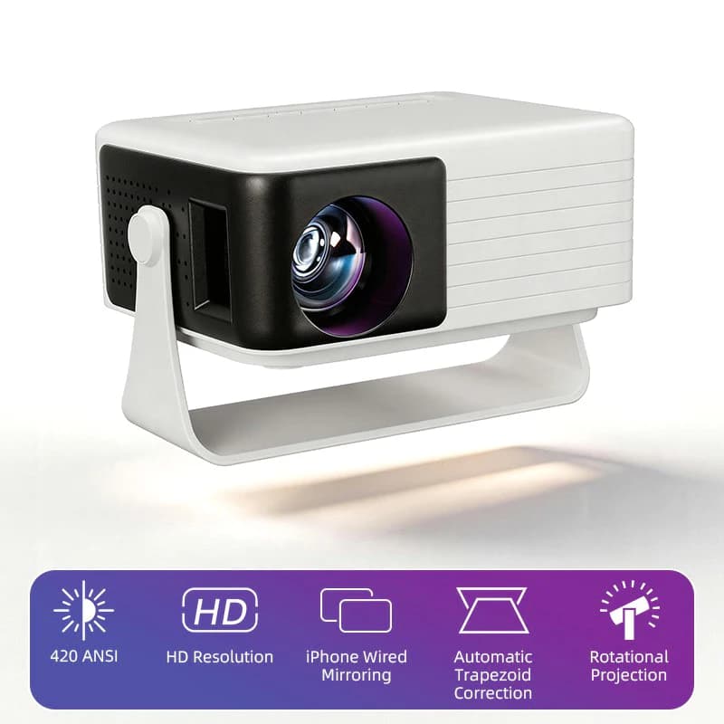 Proiettore AUN Y3 MINI per Home Theater, Cinema Portatile Smart TV, Altoparlante HDMI, Gioco con Mirroring via HDMI per iPhone, Video Full HD 4K