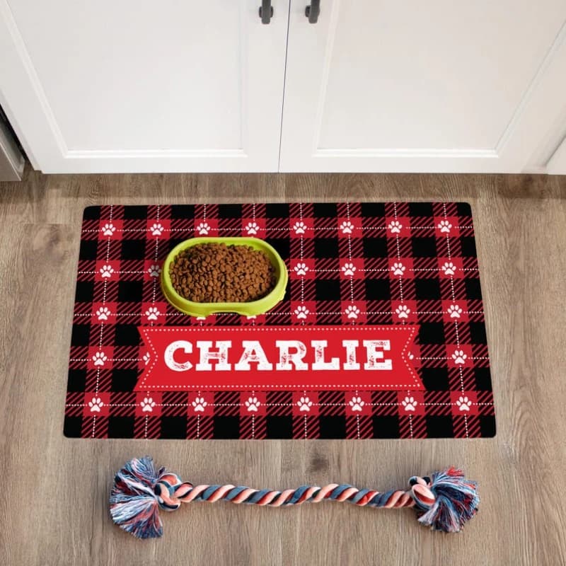 Personalized Pet Food Mat, Logo & Text Customizable, Large Waterproof Mat for Dogs & Cats, Home Animal Auto Decoration, Party Gift