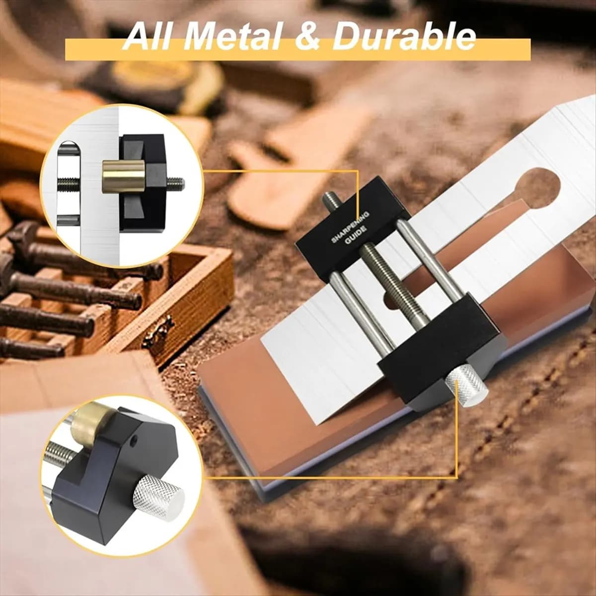 Kit per affilare scalpelli ABJS, con guida per affilatura da 5/32 a 3 pollici per scalpelli e pialle, guida per la lavorazione del legno, set di scalpelli per legno