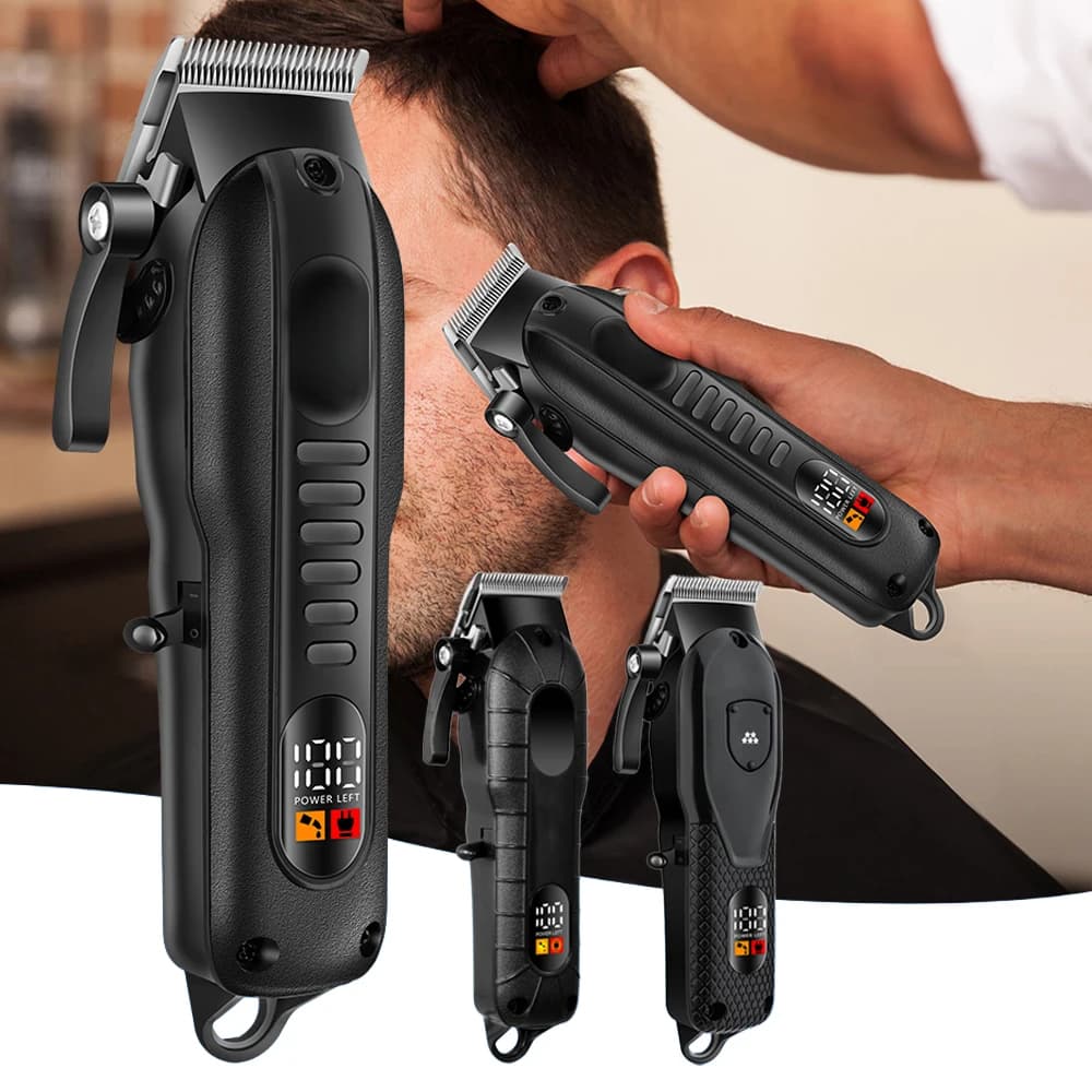 Men's Professional Electric Haircut Cutting Machine for Barber Finish Wireless Rechargeable Barbarbas Cutting Wet and Dry Hair