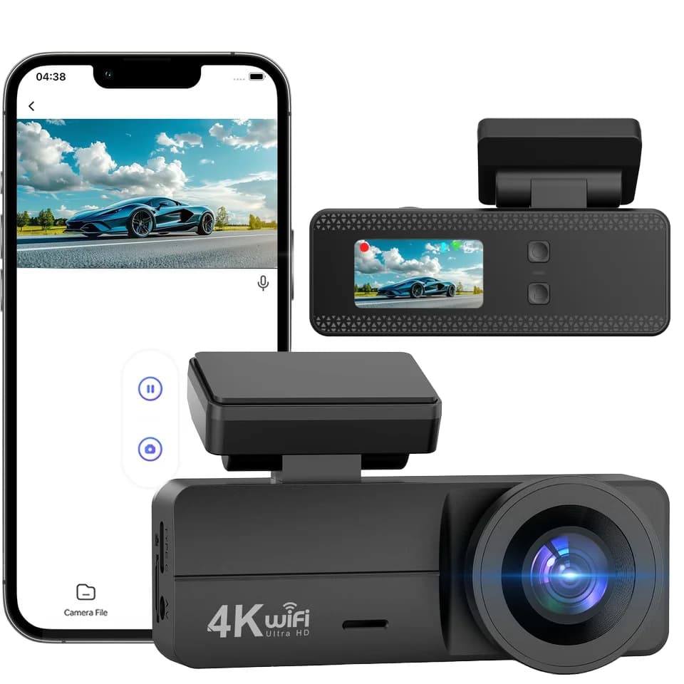 HONGTONG 4K Dashboard with Night Vision, G Sensor and Parking Monitor, Dash Cam Car 24 Hours for Greater Security