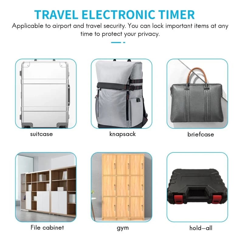 Smart Time Lock Display LCD Blocco orario USB ricaricabile timer temporaneo lucchetto timer elettronico da viaggio
