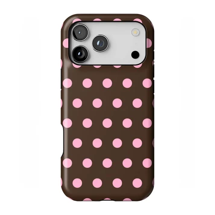 Chocolate Polka Phone Case for IPhone 17 16e 16 15 14 13 12 11 X XS XR XSMAX 7 8 Air Pro Max Plus Luxury Double-layer Back Cover
