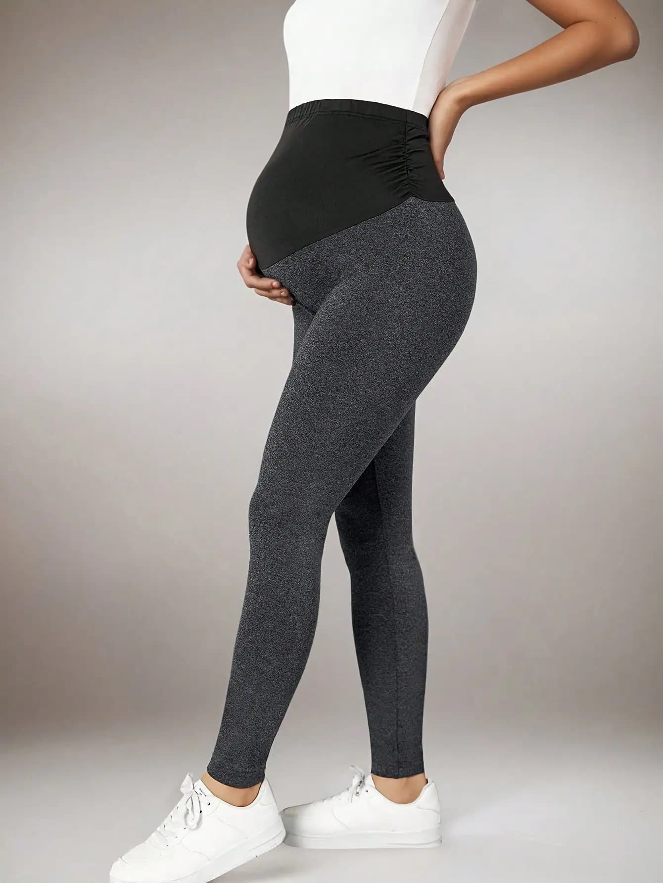 Leggings Premaman a Vita Alta Sotto il Pancia, Elasticizzati, Ideali per Sotto i Vestiti, per Uso Quotidiano Casual