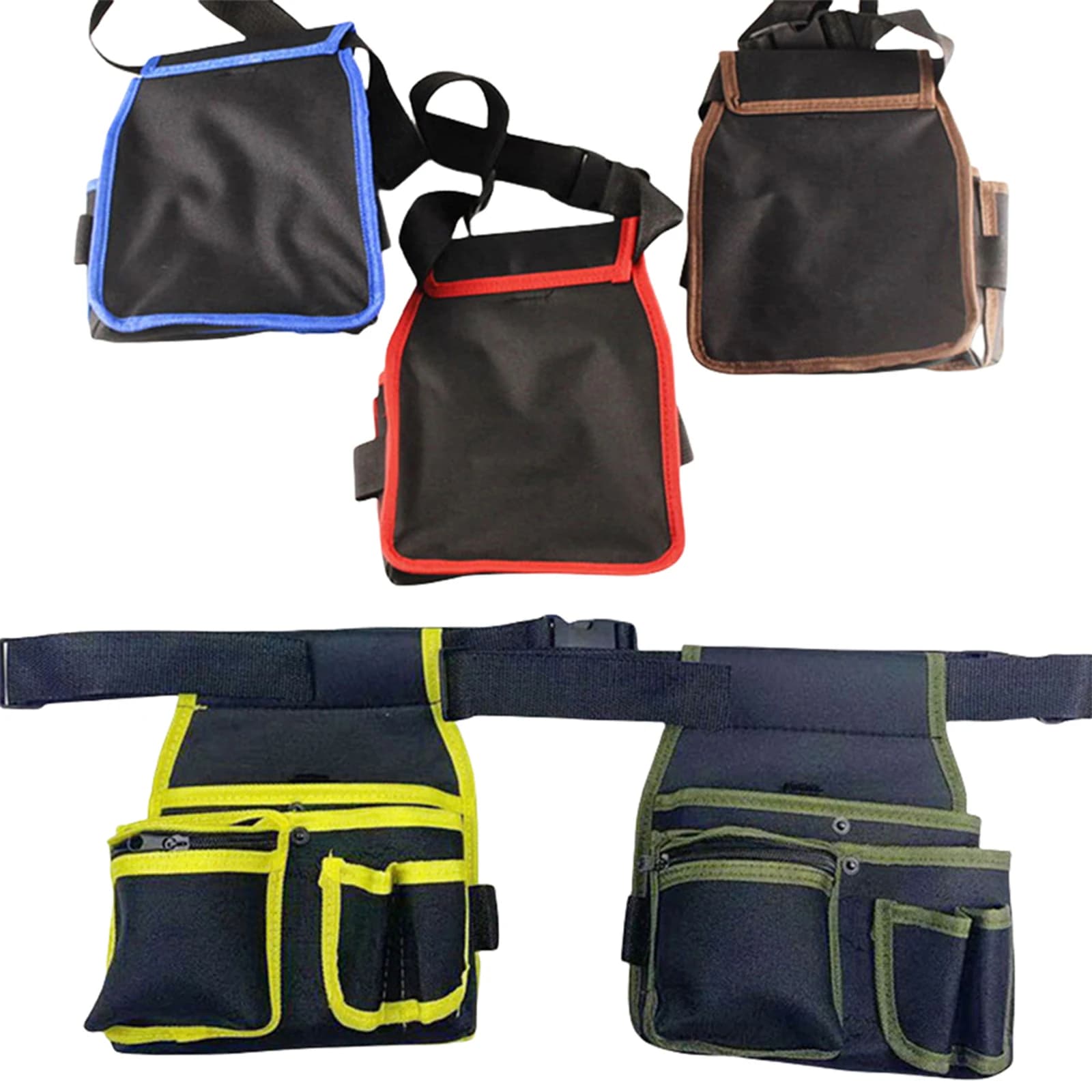 Electrician Tool Pouch Adjustable Buckle Belt Tool Belt Pouches Multi-Pocket Organizer for Electrician Construction Gardening