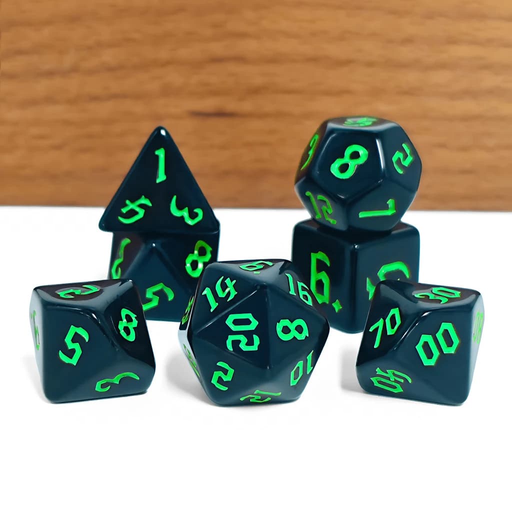 Set di 7 Dadi Opachi in Acrilico per Giochi di Ruolo DND Dungeons and Dragons, Intrattenimento RPG MTG e Giochi da Tavolo