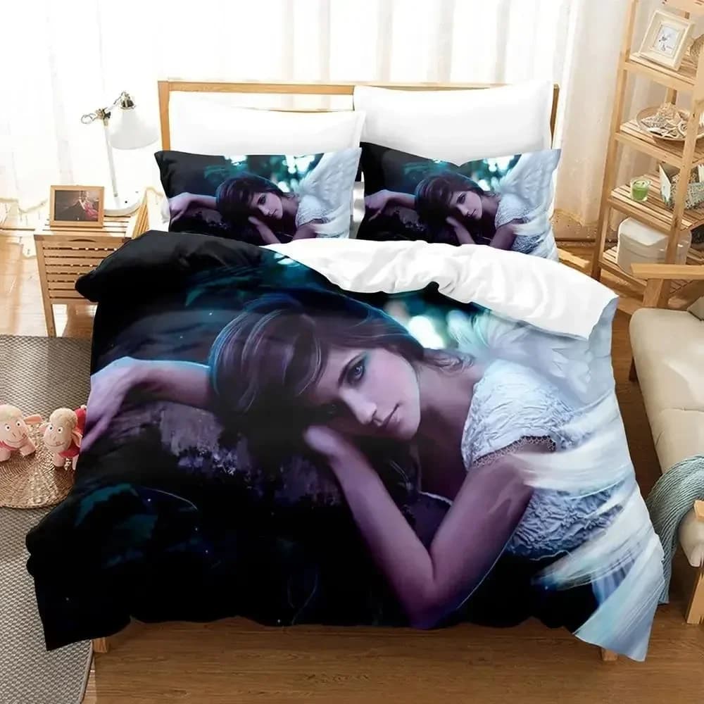 3D Fantasy Angel All season Angelo custode Stampato Set letto Copripiumino Federa Set biancheria da letto Lenzuolo Copripiumino Completo