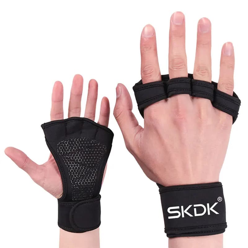2PC Fitness Palm Guards Gloves Anti-slip Poultry Guards Horizontal Ribbon Pull-up Belt Deadlift Grip Belt