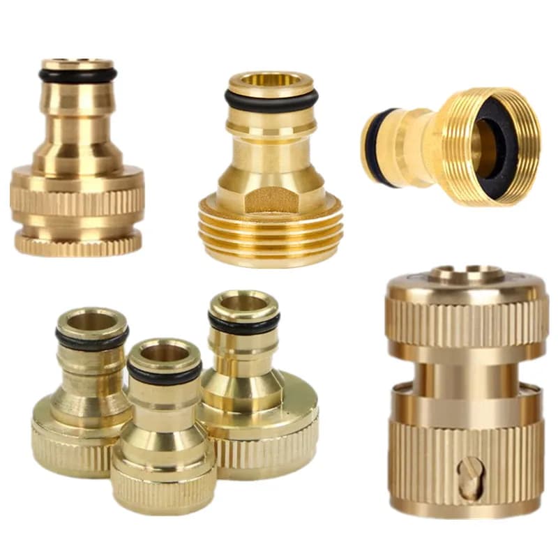 3pcs 1/2'' 3/4'' 1'' Brass Tap Quick Connecter Copper Hose Coupling Adapter Garden Tubing Repair Watering Gun Fittings Tool