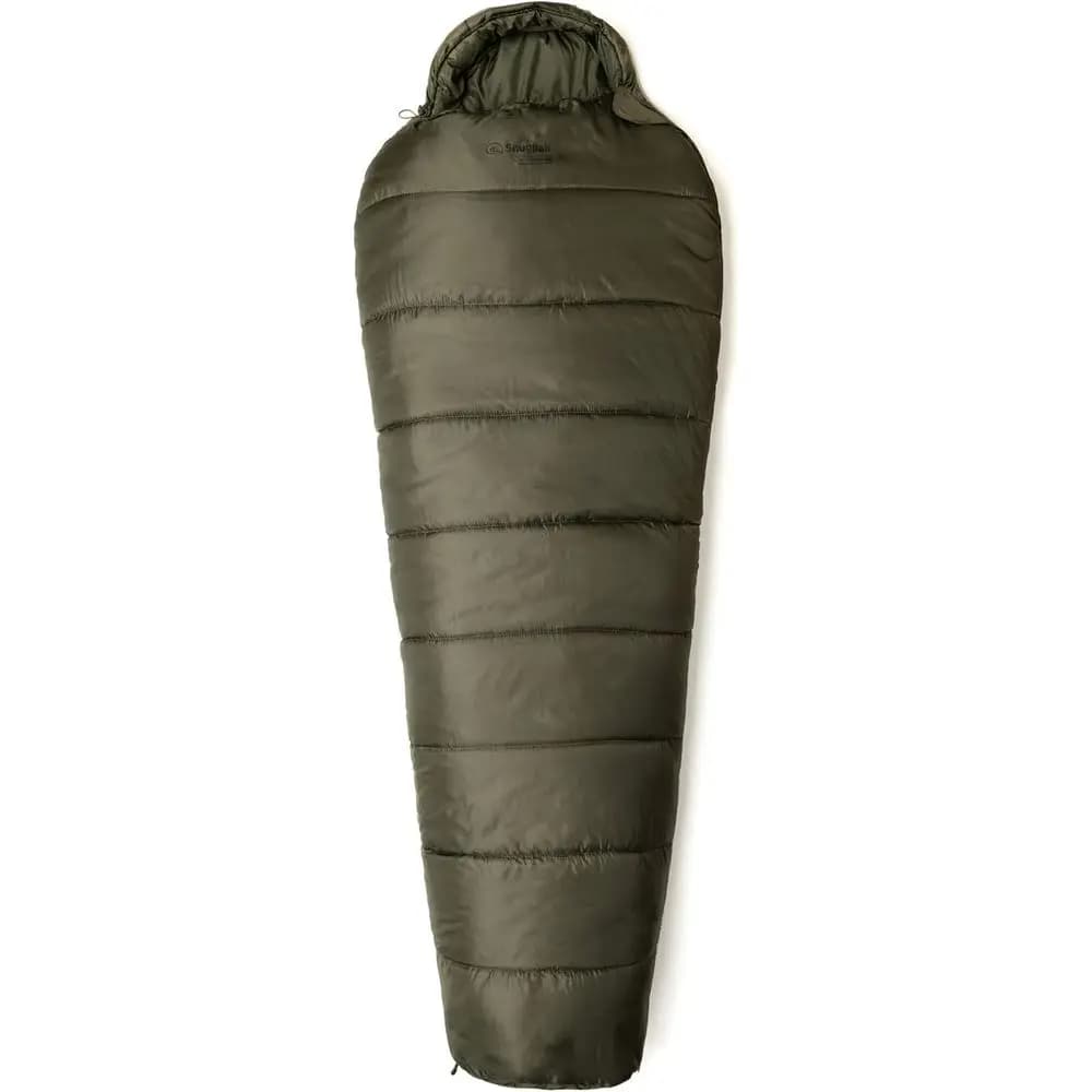 Sacco a pelo da spedizione 4 stagioni, -17°C ° C, Snugit Hood & Compression Sack, Verde oliva, Cerniera laterale