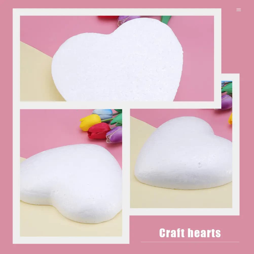 1 Pezzo Squisito Cuore in Schiuma Liscia per Modellismo Fai-da-te, Decorazione Bianca Stile Pendolo per Pittura Creativa, Idea Regalo Romantica