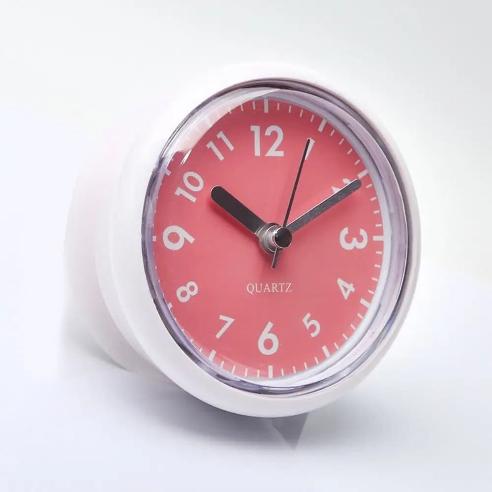 Mini orologio da parete a ventosa bagno antiappannamento impermeabile 7cm cucina wc piccolo orologio da tavolo al quarzo