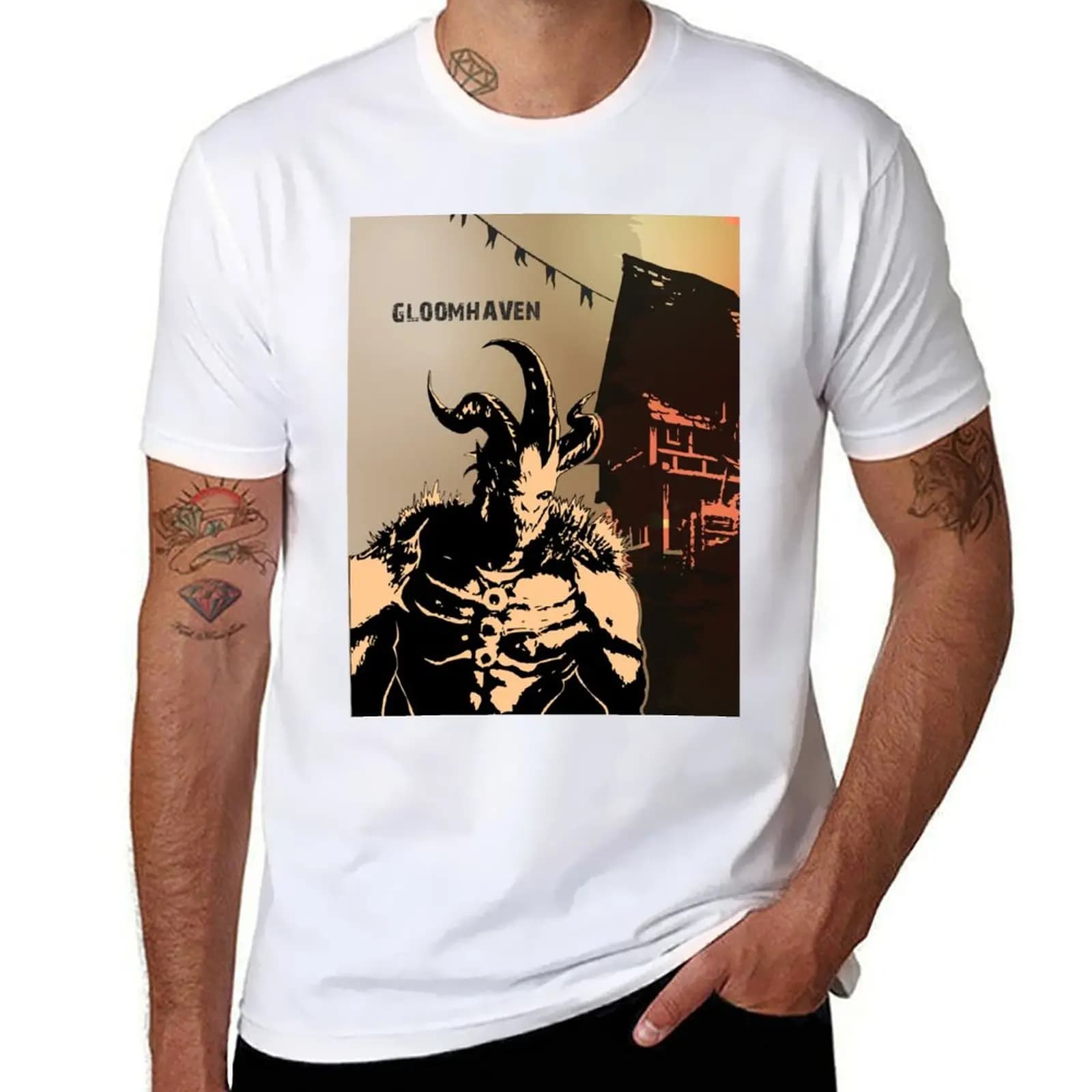 Gloomhaven - Design di giochi da tavolo - Stile poster di film - T-shirt da gioco da tavolo artistiche magliette per uomo T-shirt grafica vintage