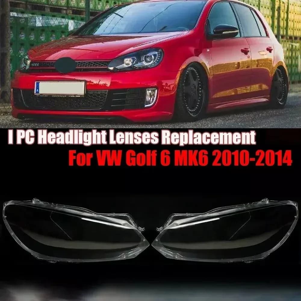 Left/Right Car Front Headlight Lens Cover For VW Golf 6 MK6 GTI R 2010-2014 Transparent Lampshade Headlight Headlamp Shell