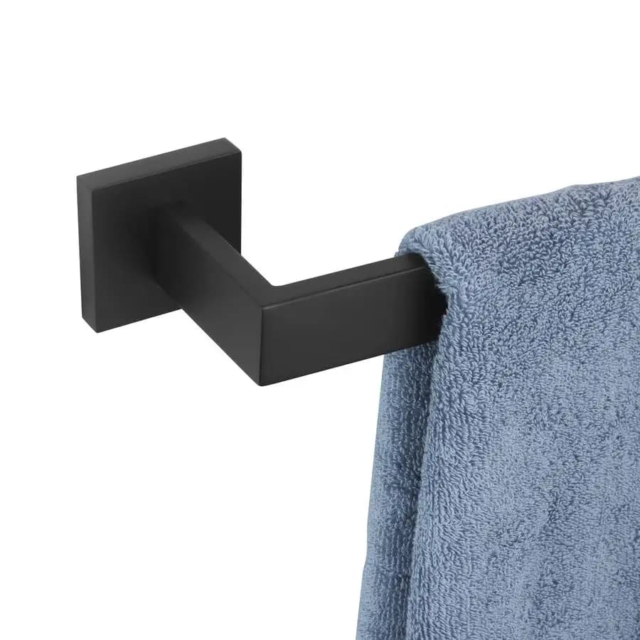 Portasciugamani singolo da 32 pollici, portaasciugamani da bagno e cucina, portasciugamani da parete in acciaio inossidabile SUS304, nero opaco, B4003BKL32