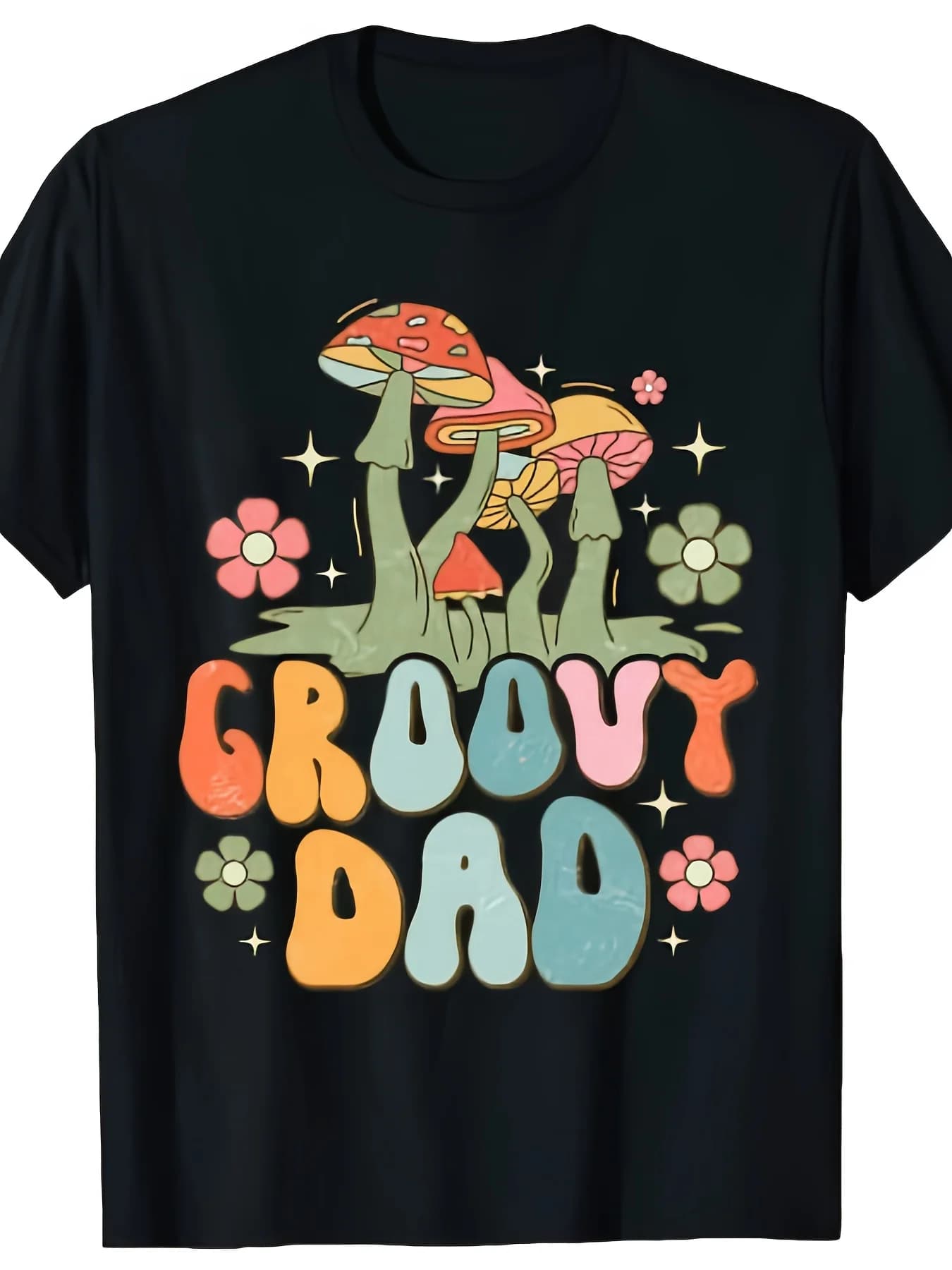 Amusing men's t-shirt in retro style, short sleeve casual t-shirt with round neckline, printed with a playful and retro pattern